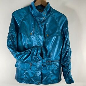 BUDUTURRY Sporty Turquoise Women’s Zip/Button Plaid Lined Jacket